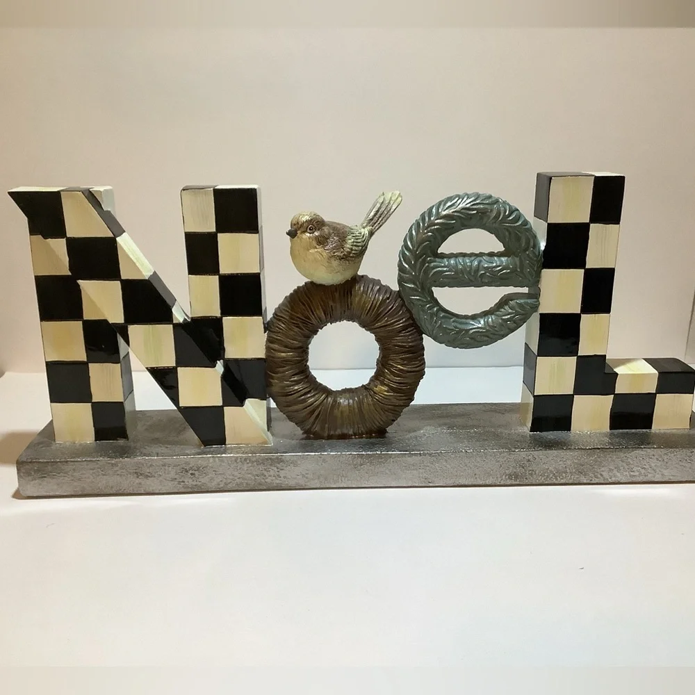 Mackenzie Childs Farmhouse Holiday Noel Sign New